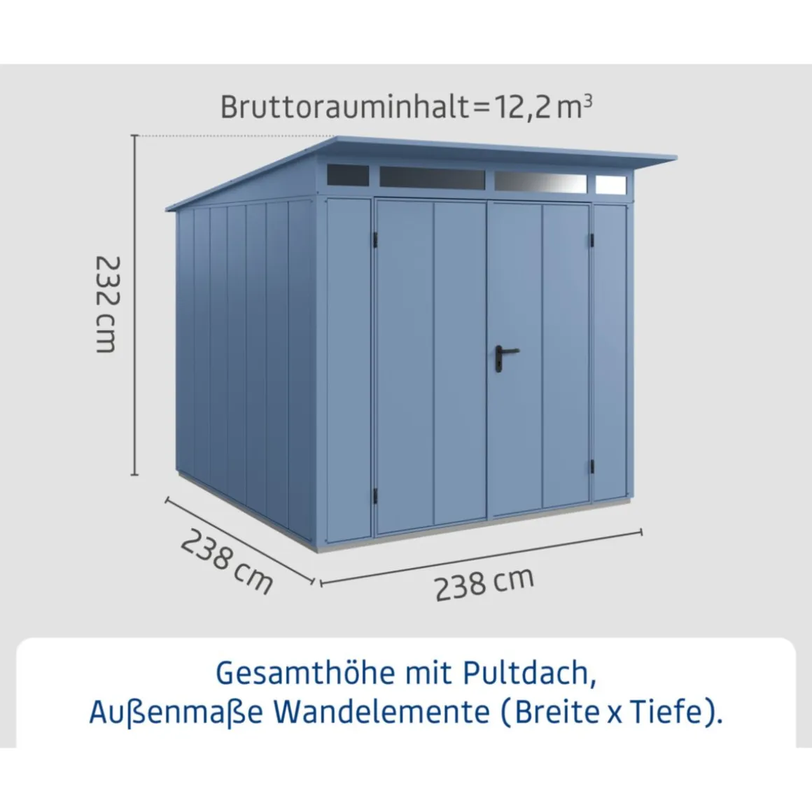 EcoStar Gerätehaus Elegant-PTyp 2RAL5014 2 flg