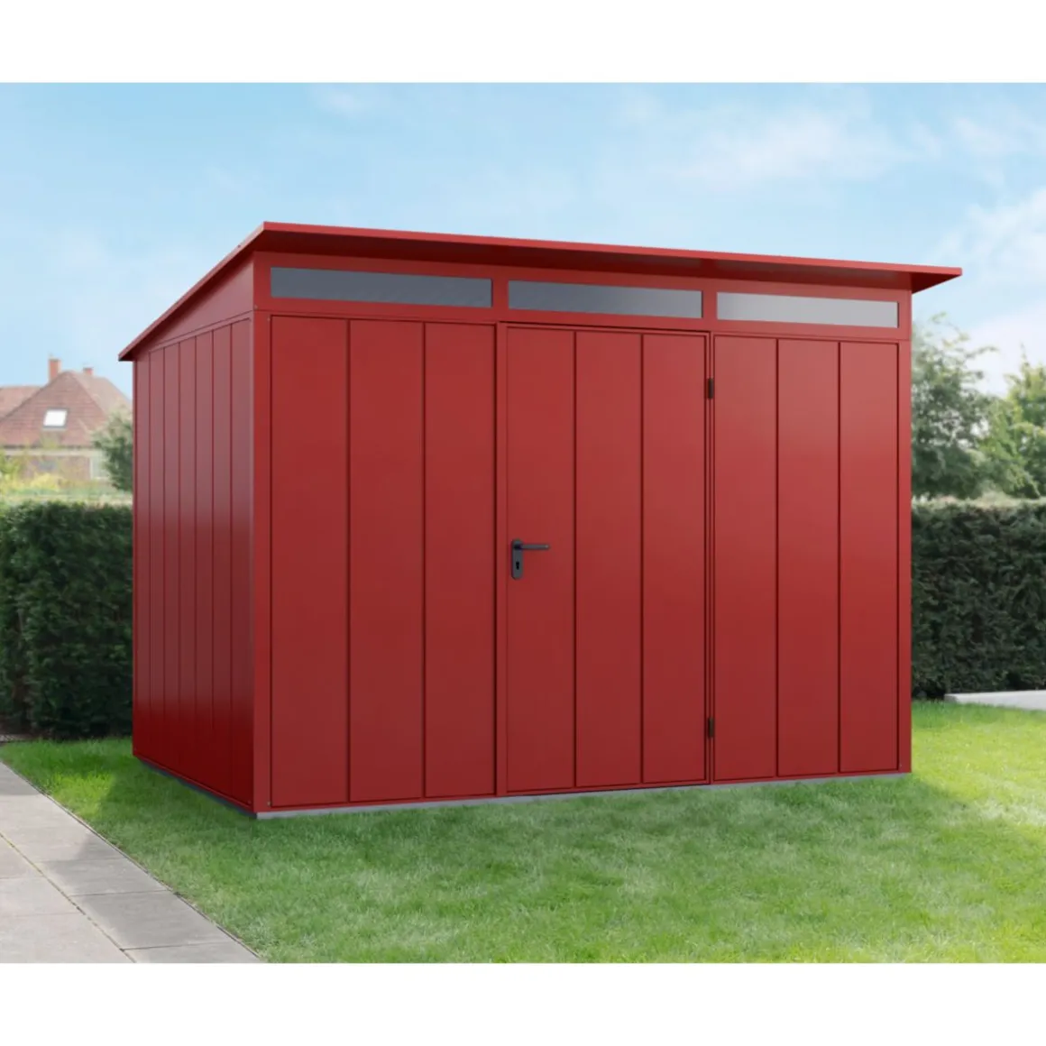 EcoStar Gerätehaus Elegant-PTyp 3RAL3004 1 flg