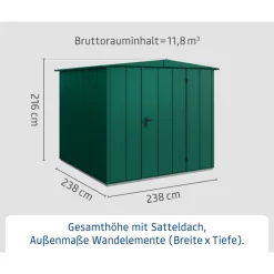 EcoStar Gerätehaus Elegant-STyp 2RAL6005 1 flg