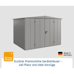 EcoStar Gerätehaus Elegant-STyp 3RAL9007 2 flg