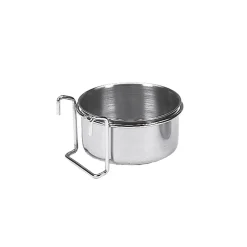 Edelstahlnapf 12,5 cm 0,6 L Befestigung Ring mit Haken