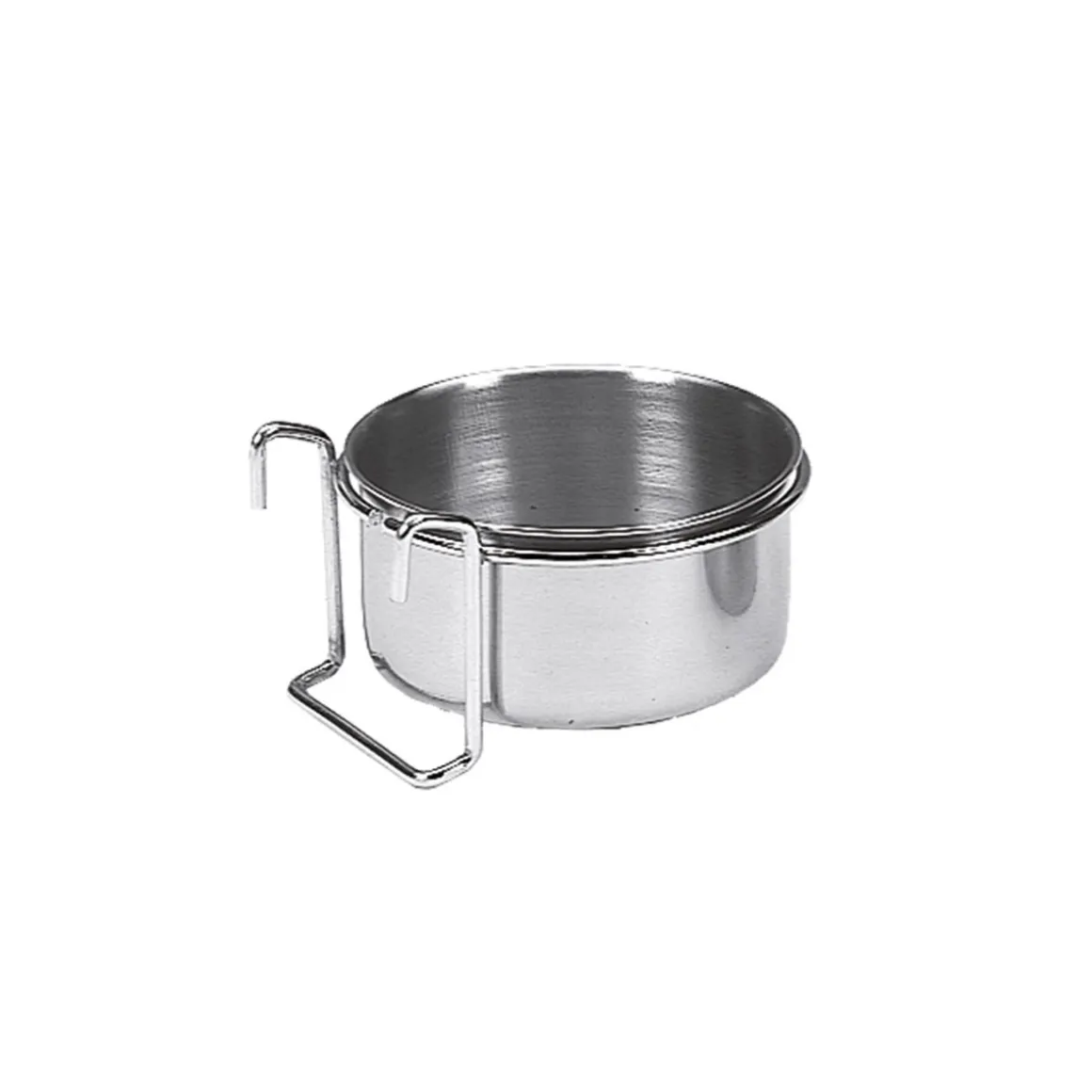 Edelstahlnapf 12,5 cm 0,6 L Befestigung Ring mit Haken
