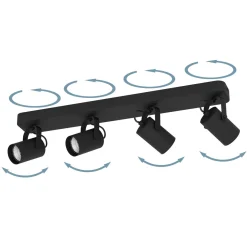 Eglo LED Deckenspot Sorego 4-flammig schwarz