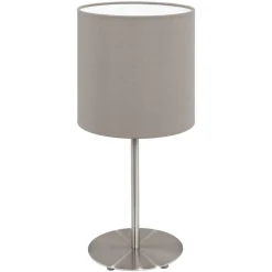 Eglo Tischleuchte Pasteri E14 nickel-matt/taupe