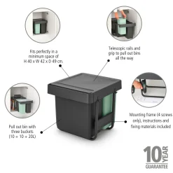 Einbaumülleimer Sort & Go 10+10+20L