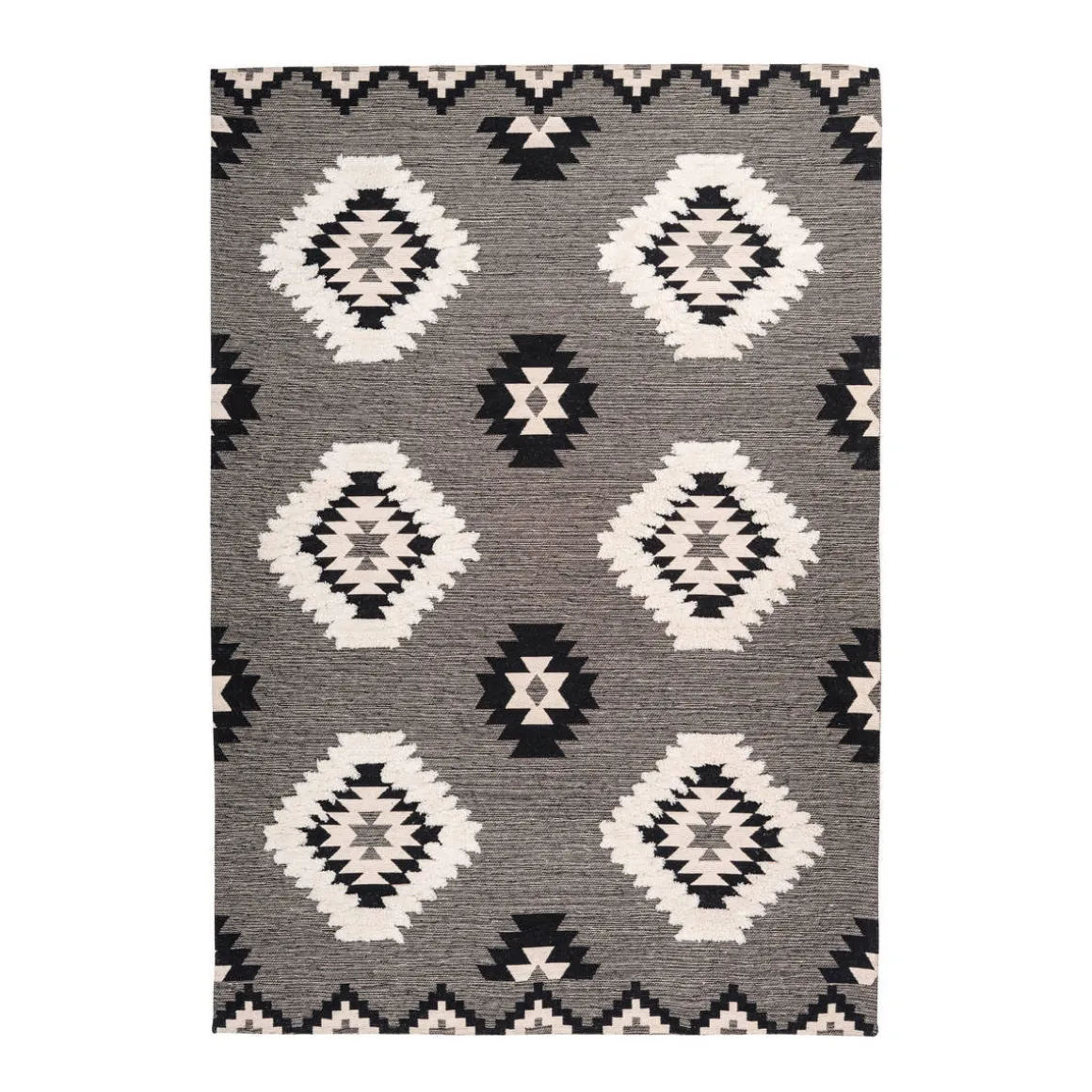 Ethno-Teppich Ethnie 400 grau