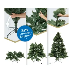 Evergreen Künstlicher Weihnachtsbaum Vermont Fichte inkl. LEDs 129x180cm Grün
