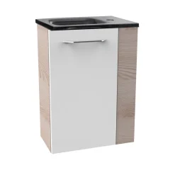 Fackelmann Gäste-WC Glasbecken SBC 450 x 97 x 250 mm Grau links wie rechts verwendbar