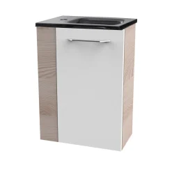 Fackelmann Gäste-WC Glasbecken SBC 450 x 97 x 250 mm Grau links wie rechts verwendbar