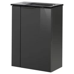 Fackelmann Gäste-WC Glasbecken SBC 450 x 97 x 250 mm Grau links wie rechts verwendbar