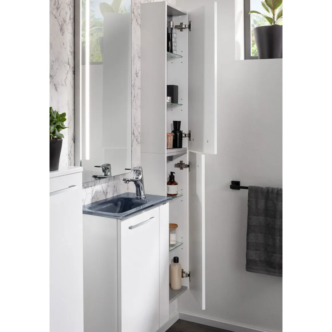 Fackelmann Gäste-WC Hochschrank slim SBC 300 x 1620 x 168 mm Weiß