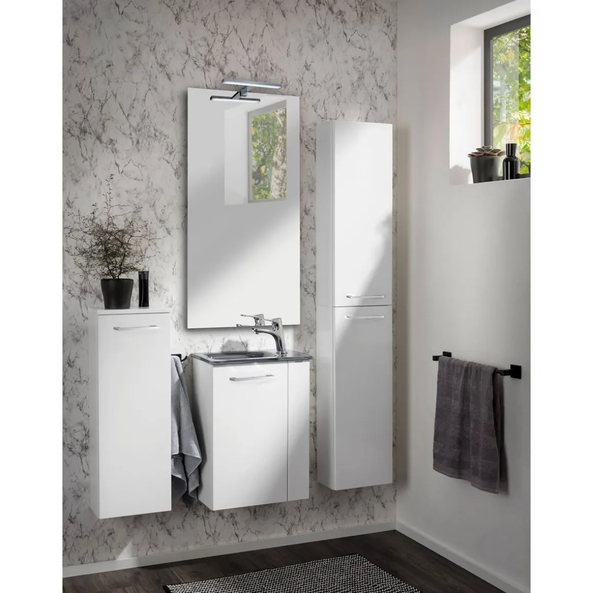 Fackelmann Gäste-WC Hochschrank slim SBC 300 x 1620 x 168 mm Weiß