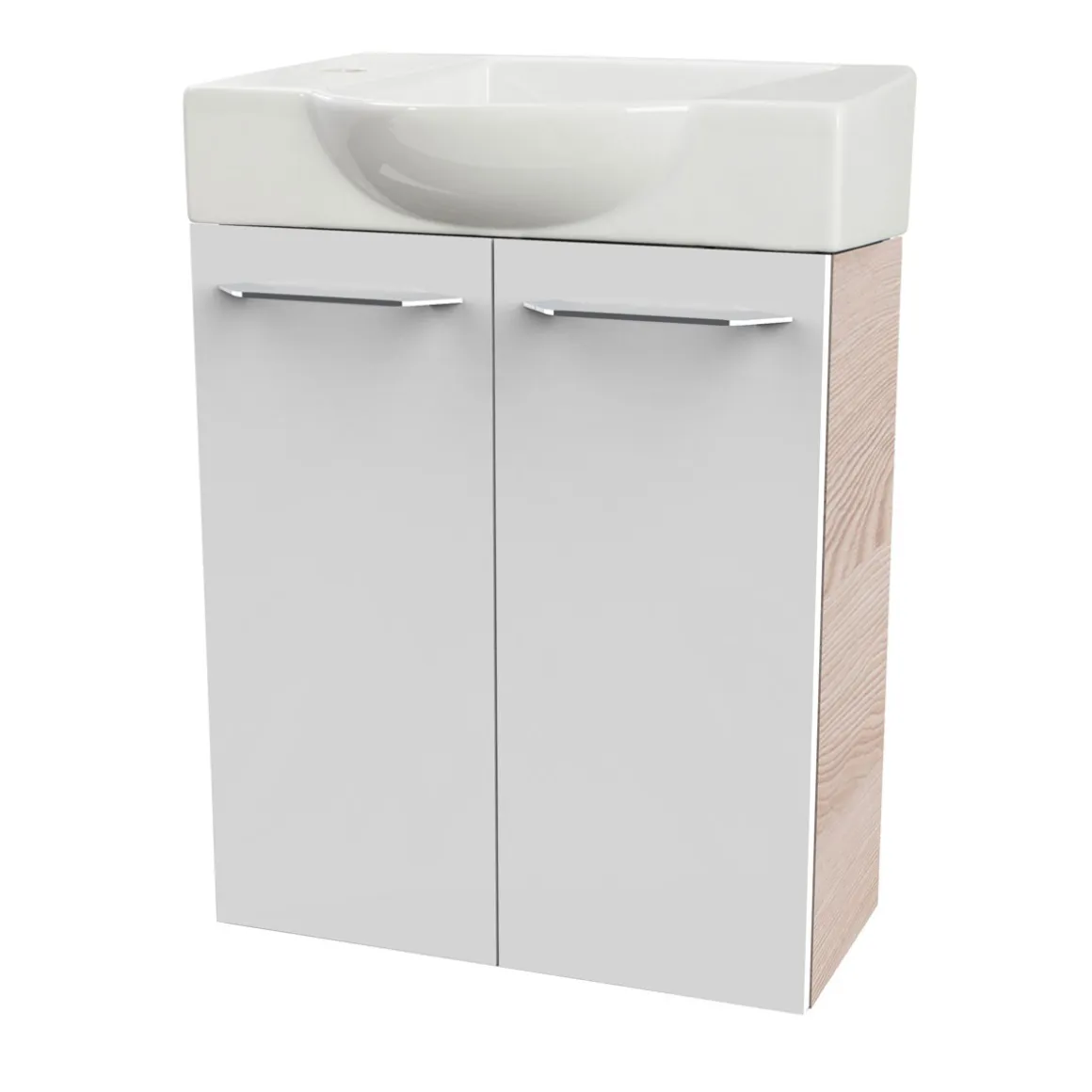 Fackelmann Gäste-WC Keramikbecken SBC 545 x 145 x 317 mm Weiß Hahnloch links