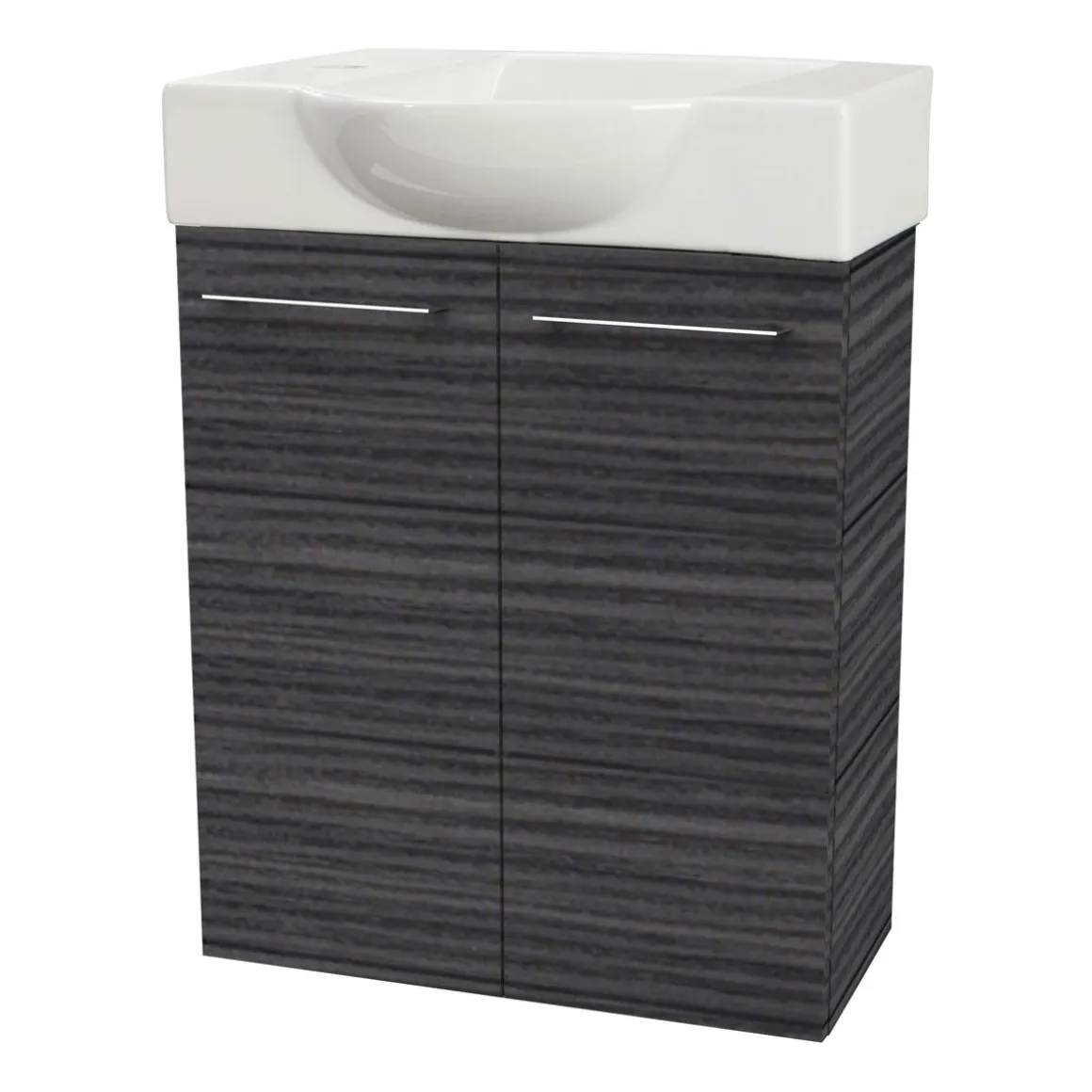 Fackelmann Gäste-WC Keramikbecken SBC 545 x 145 x 317 mm Weiß Hahnloch links