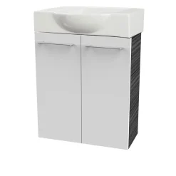 Fackelmann Gäste-WC Keramikbecken SBC 545 x 145 x 317 mm Weiß Hahnloch links