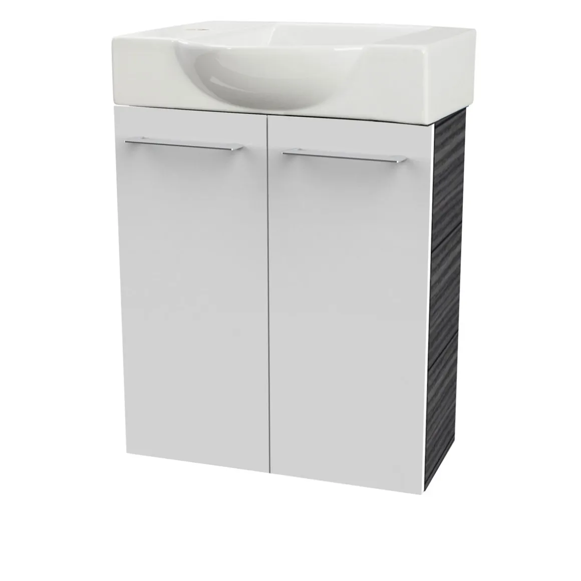Fackelmann Gäste-WC Keramikbecken SBC 545 x 145 x 317 mm Weiß Hahnloch links