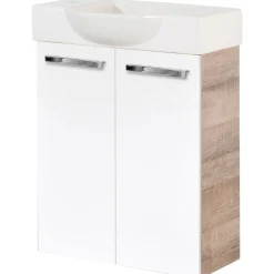 Fackelmann Gäste-WC Keramikbecken SBC 545 x 145 x 317 mm Weiß Hahnloch links