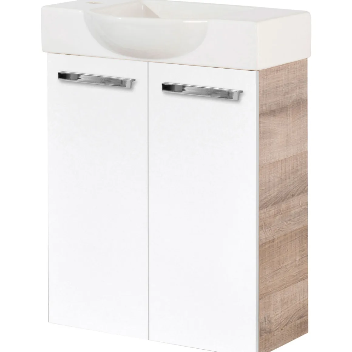 Fackelmann Gäste-WC Keramikbecken SBC 545 x 145 x 317 mm Weiß Hahnloch links