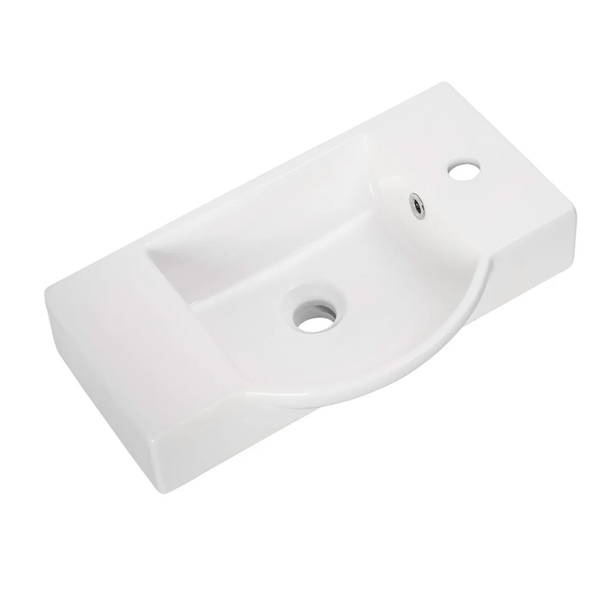 Fackelmann Gäste-WC Keramikbecken SBC 545 x 145 x 317 mm Weiß Hahnloch rechts