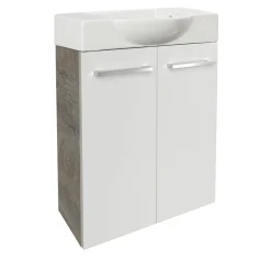 Fackelmann Gäste-WC Keramikbecken SBC 545 x 145 x 317 mm Weiß Hahnloch rechts
