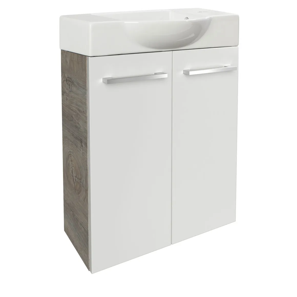 Fackelmann Gäste-WC Keramikbecken SBC 545 x 145 x 317 mm Weiß Hahnloch rechts