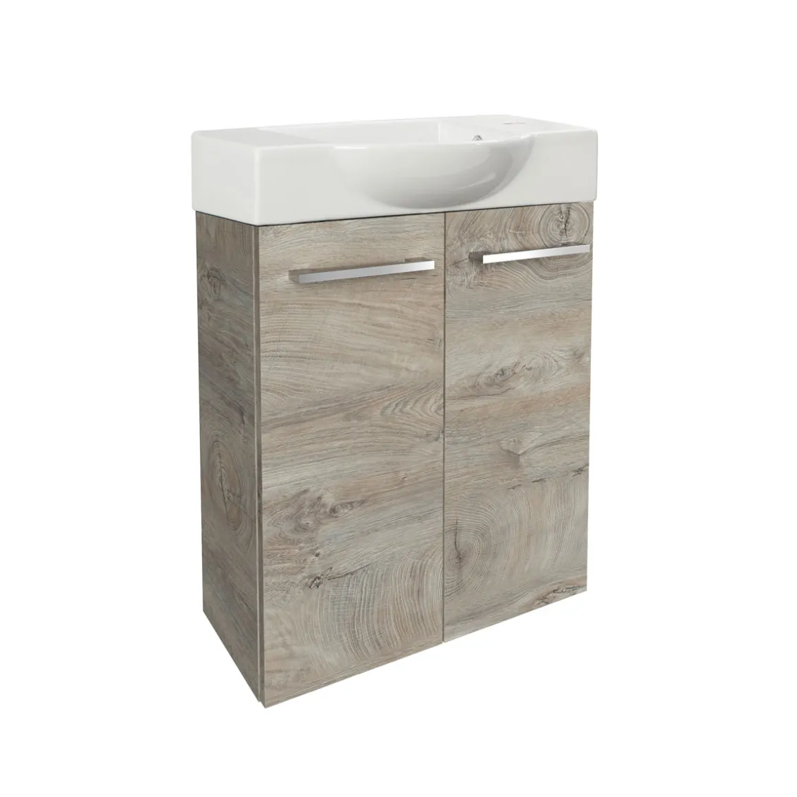 Fackelmann Gäste-WC Keramikbecken SBC 545 x 145 x 317 mm Weiß Hahnloch rechts