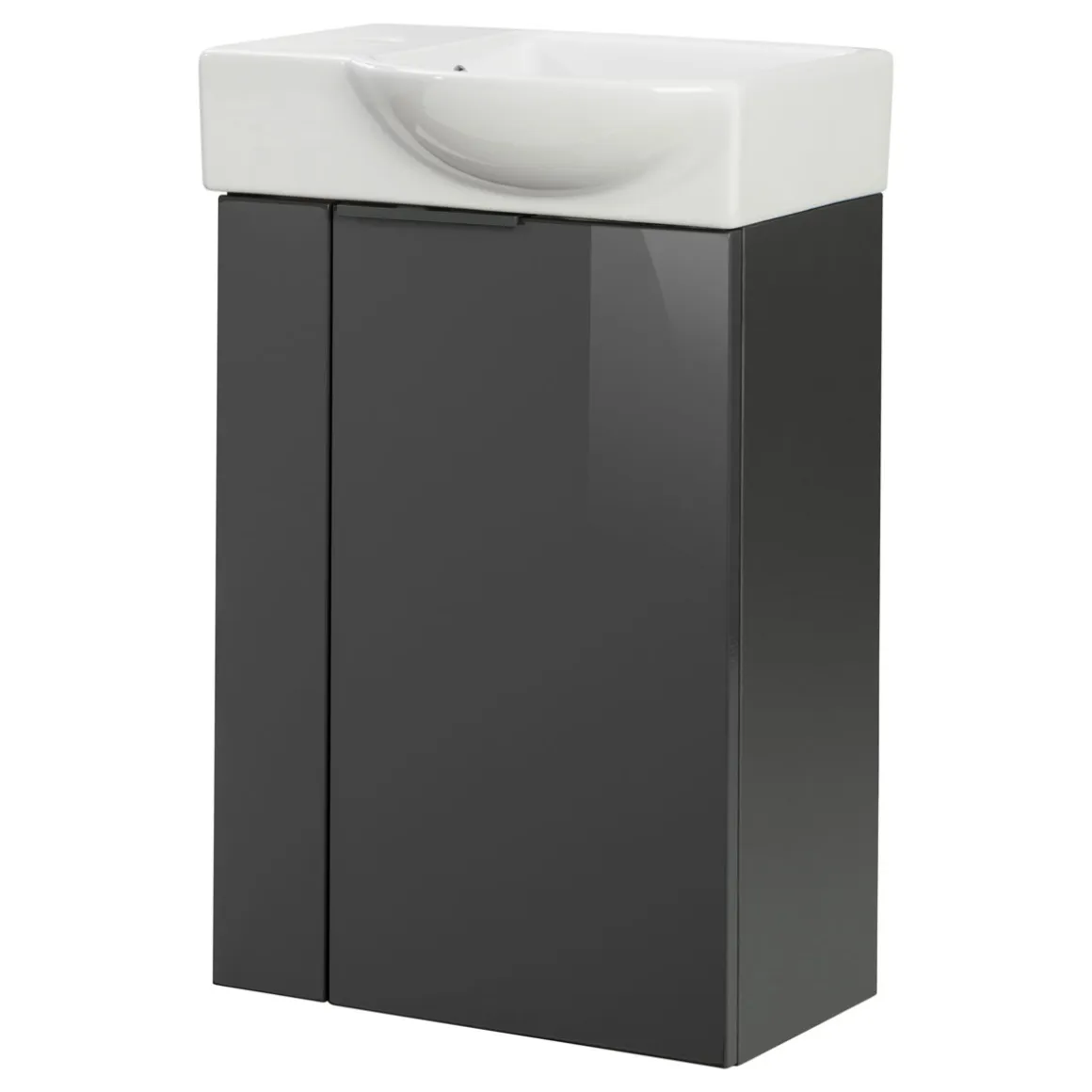 Fackelmann Gäste-WC Keramikbecken SBC 455 x 145 x 320 mm Weiß Hahnloch links