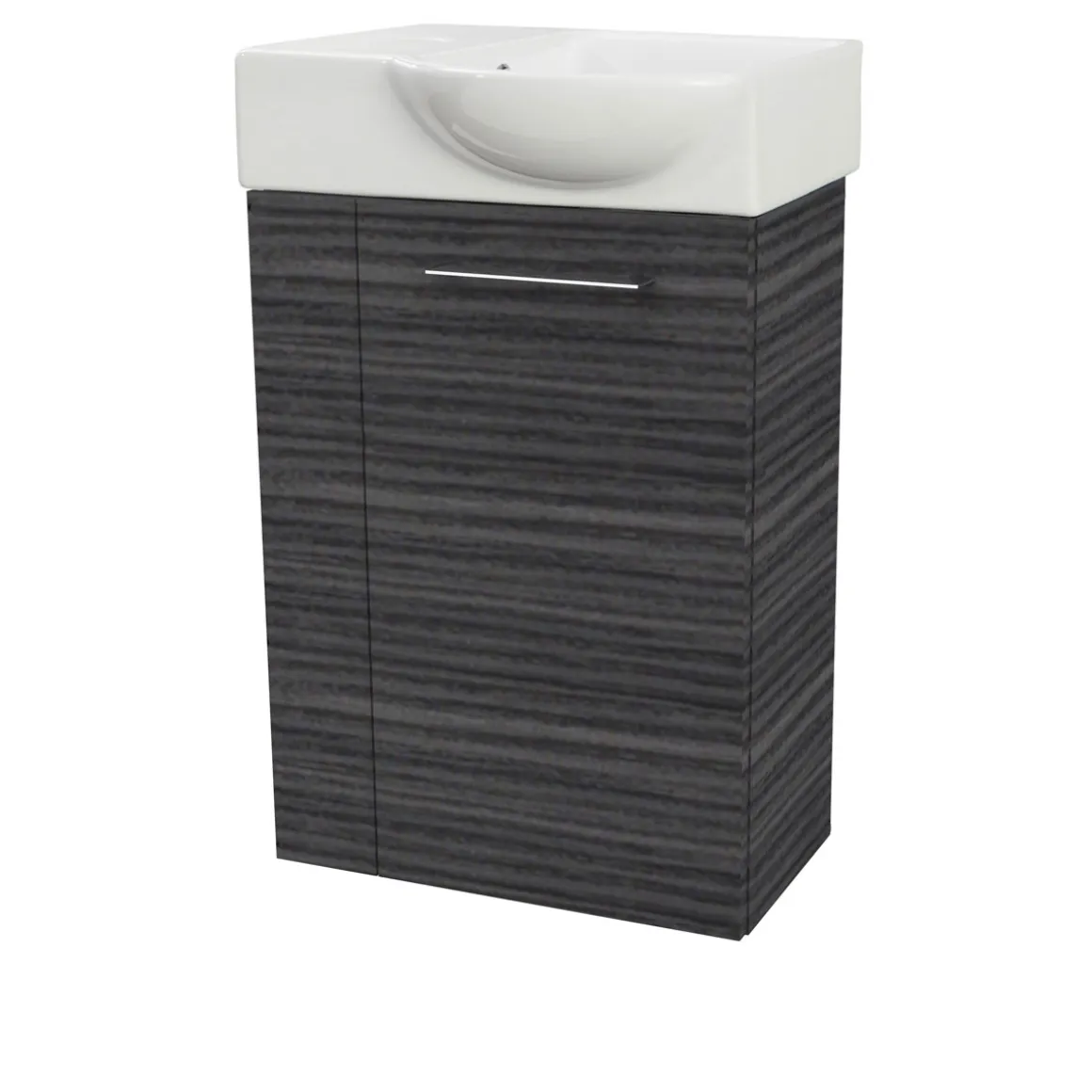 Fackelmann Gäste-WC Keramikbecken SBC 455 x 145 x 320 mm Weiß Hahnloch links