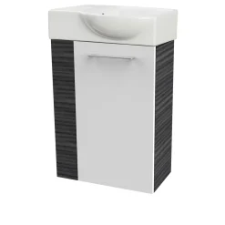 Fackelmann Gäste-WC Keramikbecken SBC 455 x 145 x 320 mm Weiß Hahnloch links
