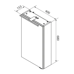 Fackelmann Gäste-WC Spiegelschrank links SBC 400 x 680 x 153 mm Sandeiche