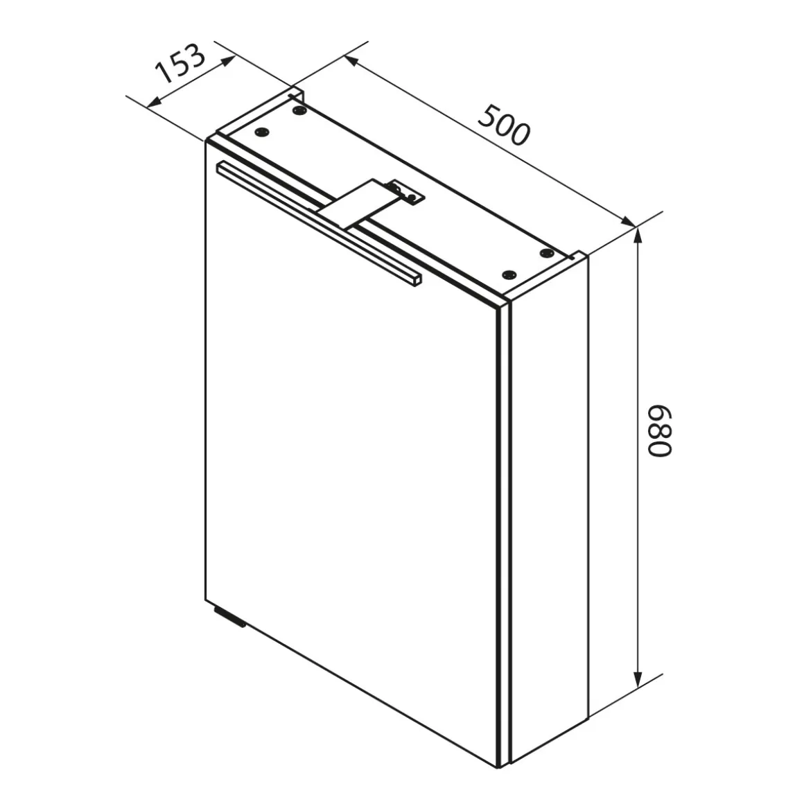 Fackelmann Gäste-WC Spiegelschrank rechts SBC 500 x 680 x 153 mm DarkOak
