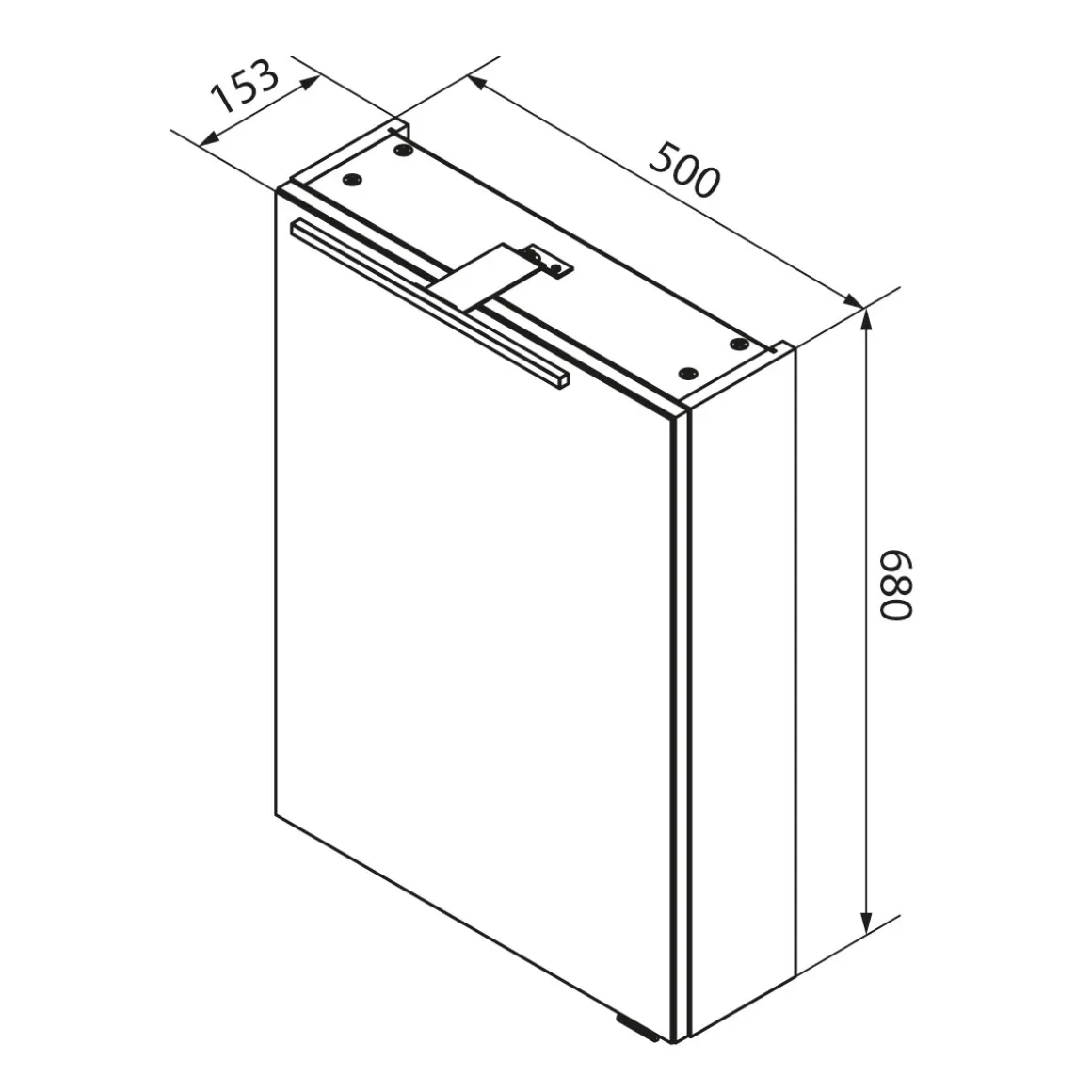 Fackelmann Gäste-WC Spiegelschrank links SBC 500 x 680 x 153 mm Steinesche