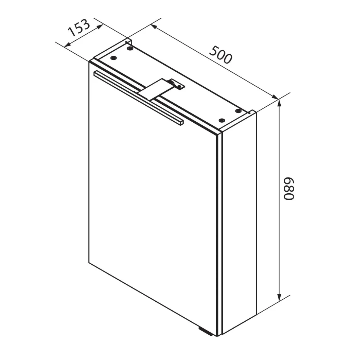Fackelmann Gäste-WC Spiegelschrank links SBC 500 x 680 x 153 mm AstEiche