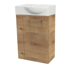 Fackelmann Gäste-WC Waschtischunterschrank rechts SBC 440 x 600 x 243 mm AstEiche