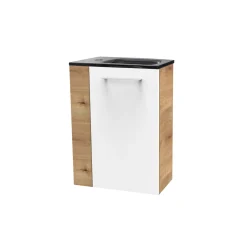 Fackelmann Gäste-WC Waschtischunterschrank rechts SBC 440 x 600 x 243 mm AstEiche/Weiß