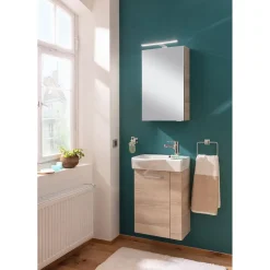 Fackelmann Gäste-WC Waschtischunterschrank links SBC 440 x 600 x 243 mm Alaska-Esche
