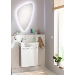 Fackelmann Gäste-WC Waschtischunterschrank SBC 520 x 600 x 243 mm Alaska-Esche/Weiß