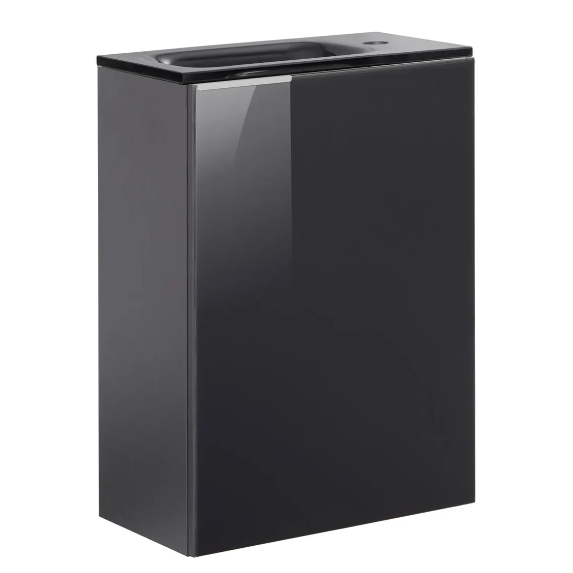 Fackelmann Gäste-WC Waschtischunterschrank rechts SBC 440 x 600 x 243 mm anthrazit/lackiertes Glas Anthrazit