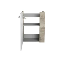 Fackelmann Gäste-WC Waschtischunterschrank links SBC 440 x 600 x 243 mm NatureOak/Weiß