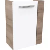Fackelmann Gäste-WC Waschtischunterschrank links SBC 440 x 600 x 243 mm Graueiche/Weiß