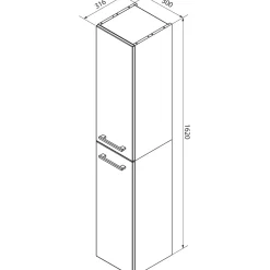 Fackelmann Hochschrank links B.Style 300 x 1620 x 316 mm Nature Oak
