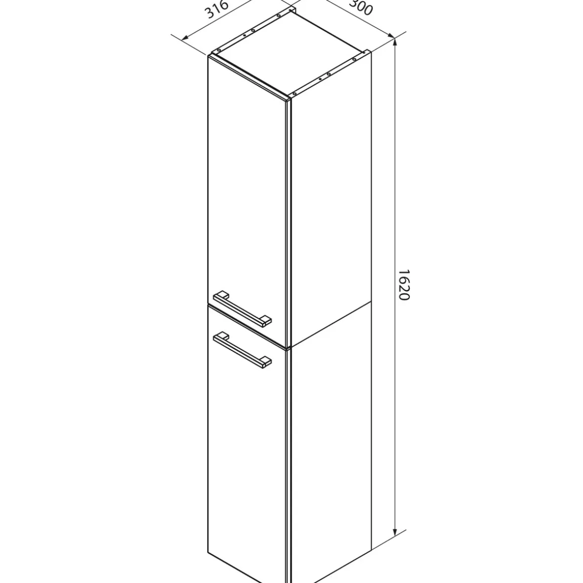 Fackelmann Hochschrank links B.Style 300 x 1620 x 316 mm Nature Oak