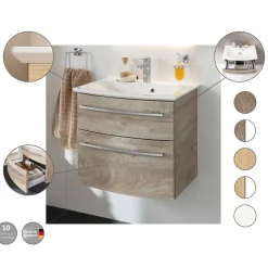 Fackelmann Waschtisch-Set B.Style 832 x 543 x 478 mm Nature Oak/Weiß