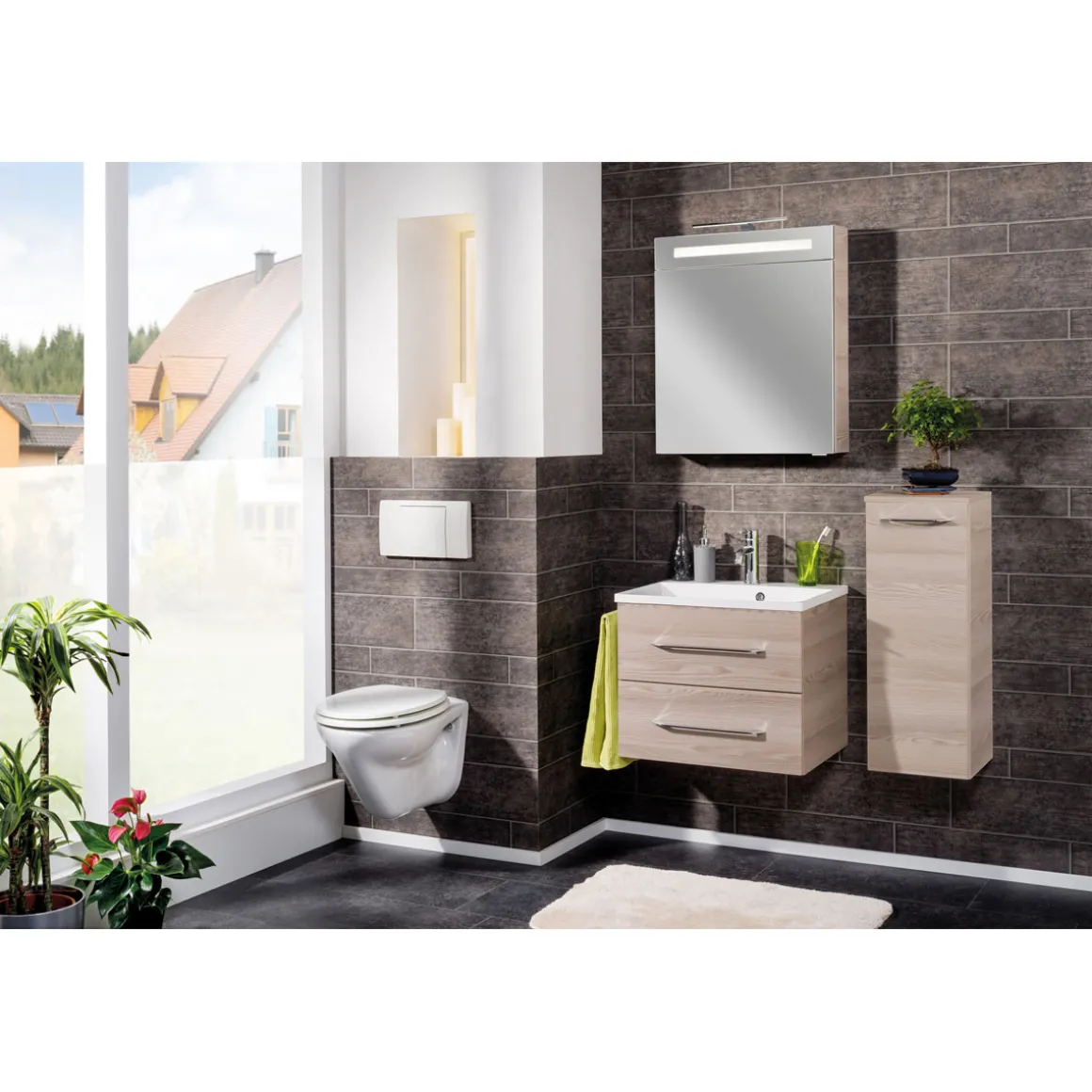 Fackelmann Midischrank B.clever 30,5 x 81 x 32 cm Alaska-Esche