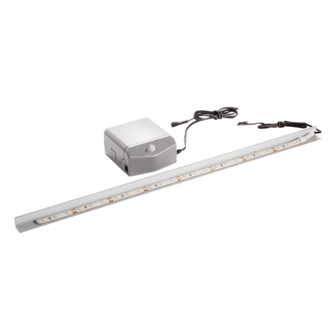 Fackelmann Waschbeckenbeleuchtung BackLight 45 x 1,5 x 1,5 cm grau inkl Bewegungsmelder
