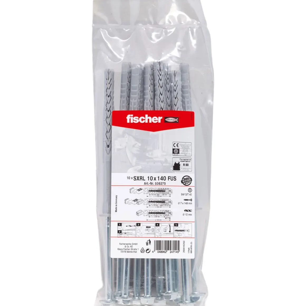 Fischer Langschaftdübel SXRL 10 x 140 mm 10 Stück