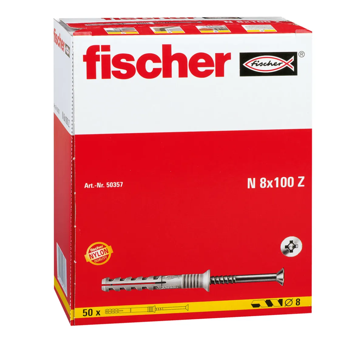 Fischer Nageldübel 8 x 100/60 mm Senkkopf 50 Stück