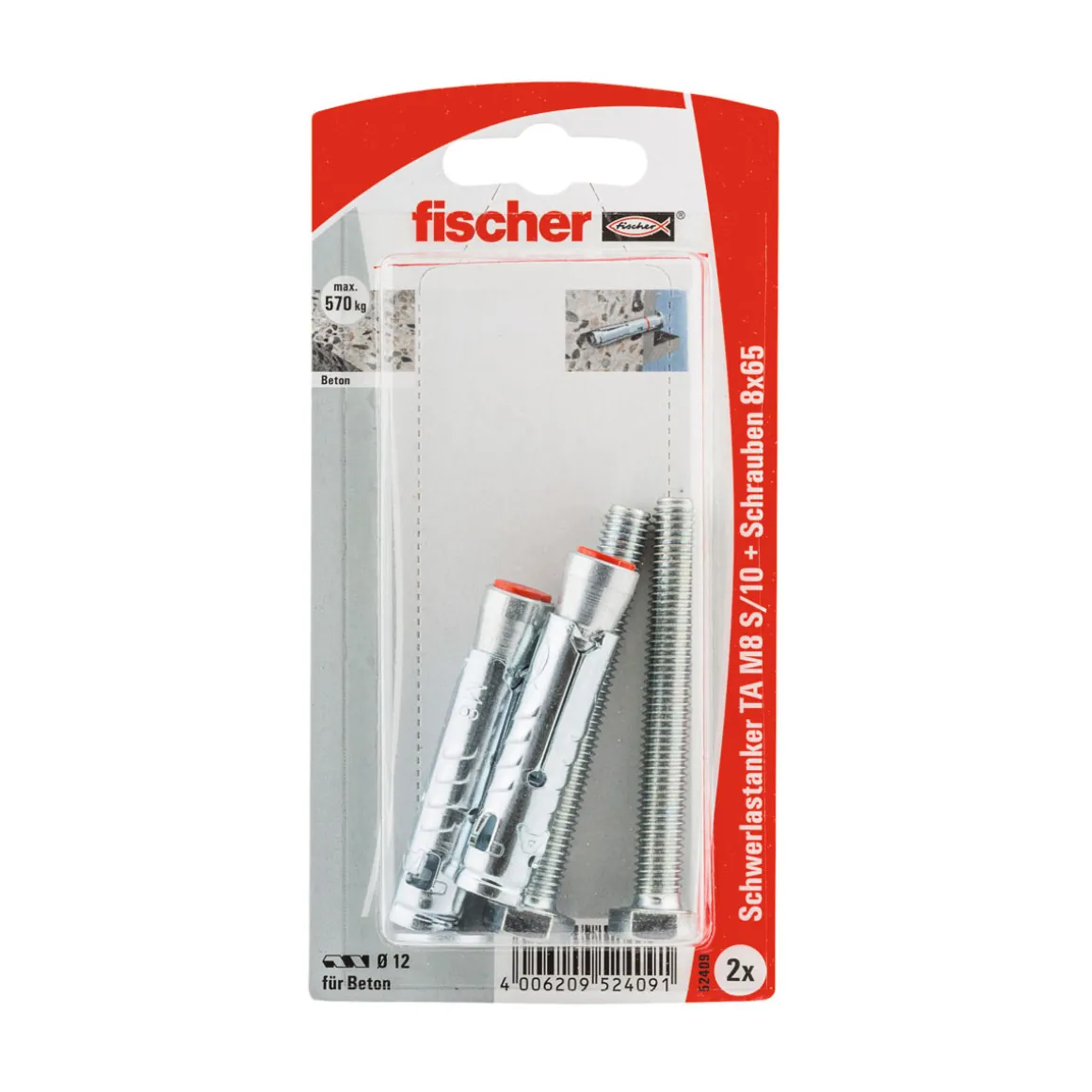 Fischer Schwerlastanker TA M8 S/10 2 Stück