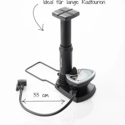 Fischer Bikes Fuß-Standpumpe mit Manometer und Adapter schwarz