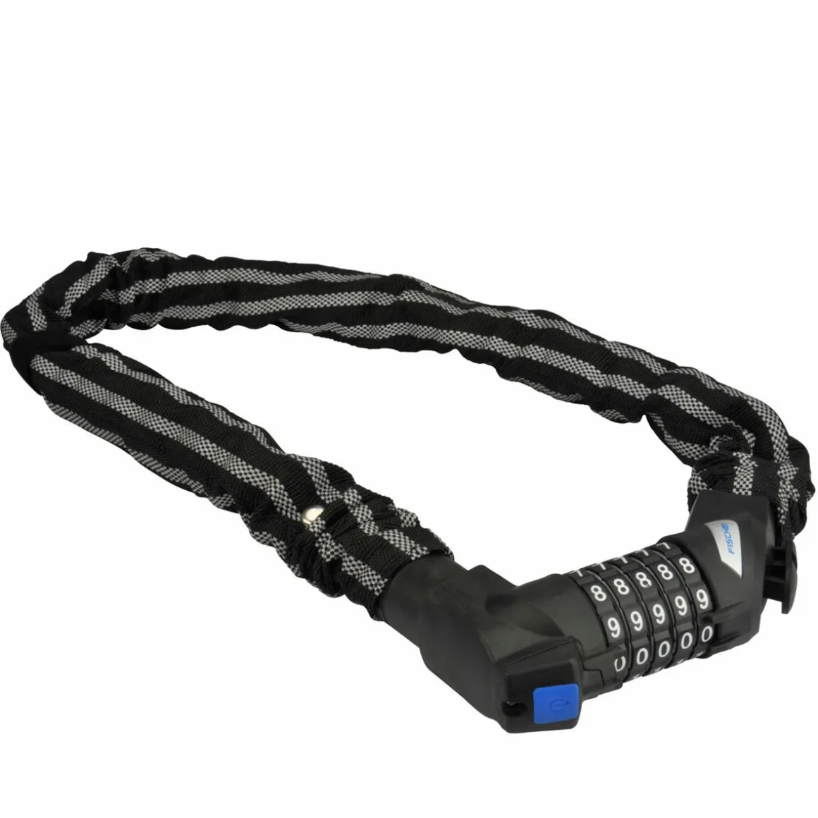 Fischer Bikes Kettenschloss mit Zahlencode und Reflex 80 cm 8 mm